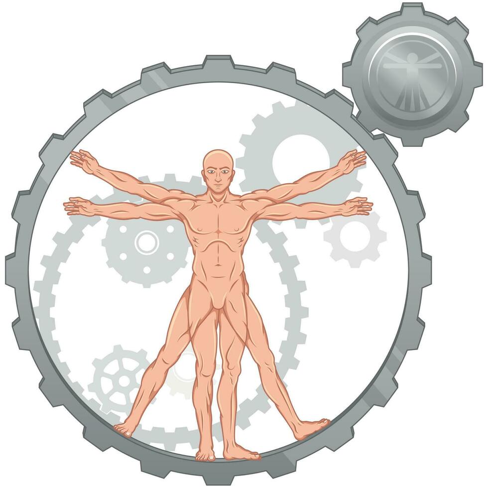 vettore design di umano anatomia con Ingranaggio