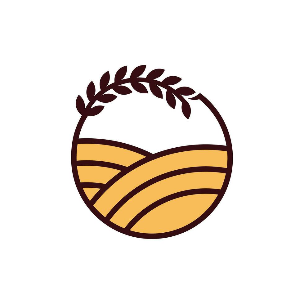 azienda agricola sole pianta Grano logo naturale, grafico elemento illustrazione logo design modello vettore