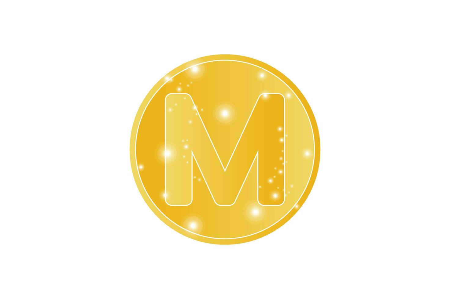 lettera m oro logo design modello vettore