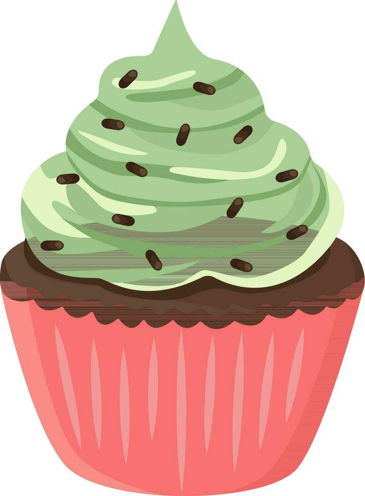 menta torta, cupcake, focaccina, dolce, con menta crema e cioccolato, menta e cioccolato, confetteria, dolci vettore