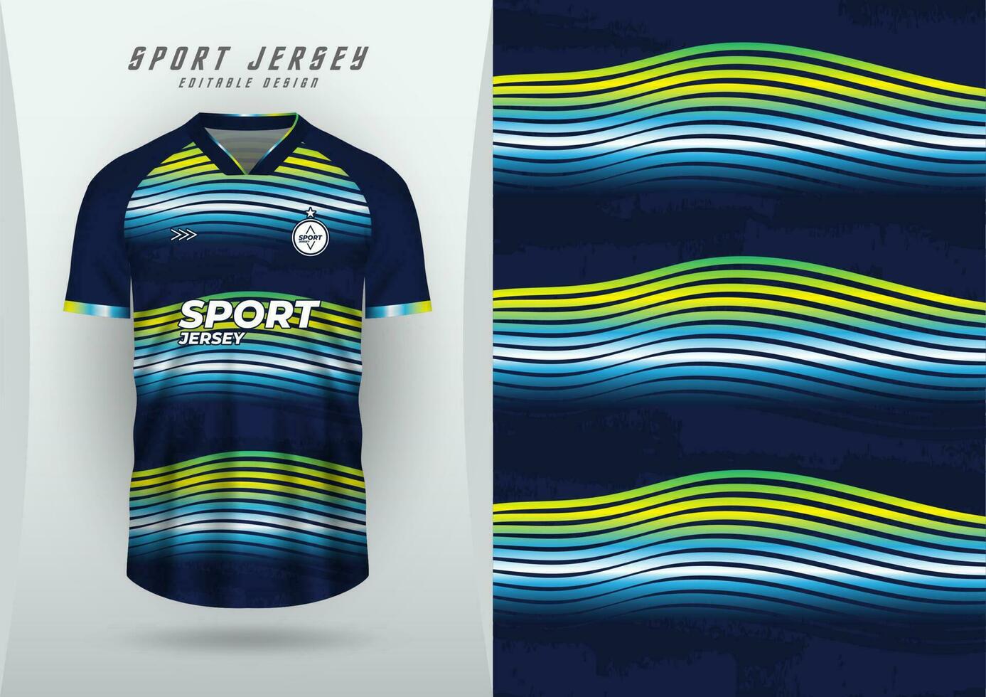 sfondo per gli sport maglia, calcio maglia, in esecuzione maglia, da corsa maglia, modello, Marina Militare blu, pendenza onde con design. vettore