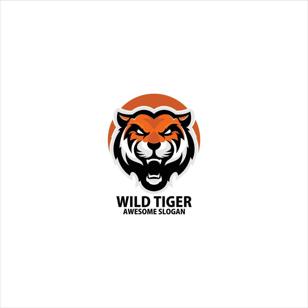 tigre arrabbiato logo gioco esport design vettore