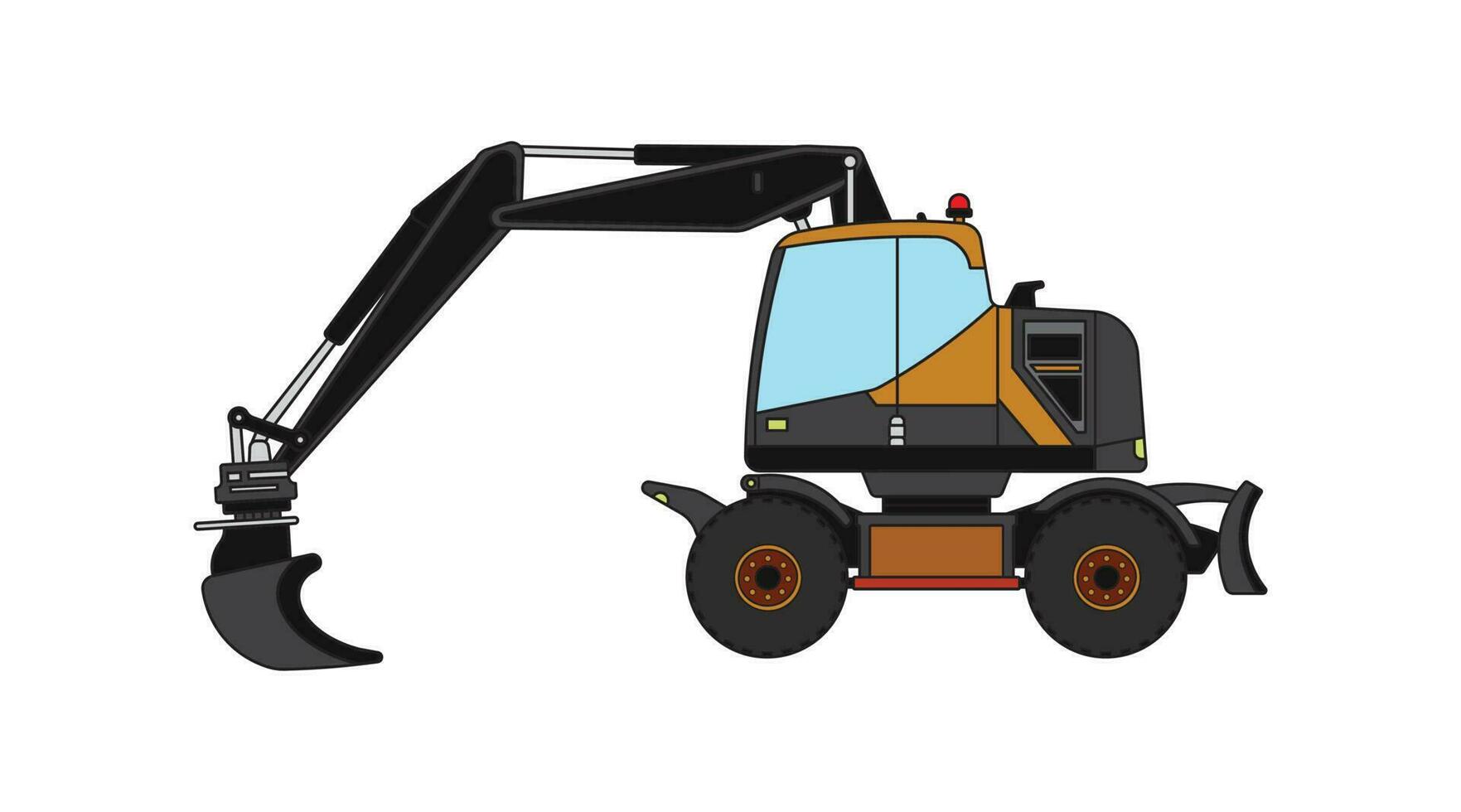 vettore illustrazione colore bambini costruzione idraulico roccia interruttore crawler scavatrice costruzione macchina clipart