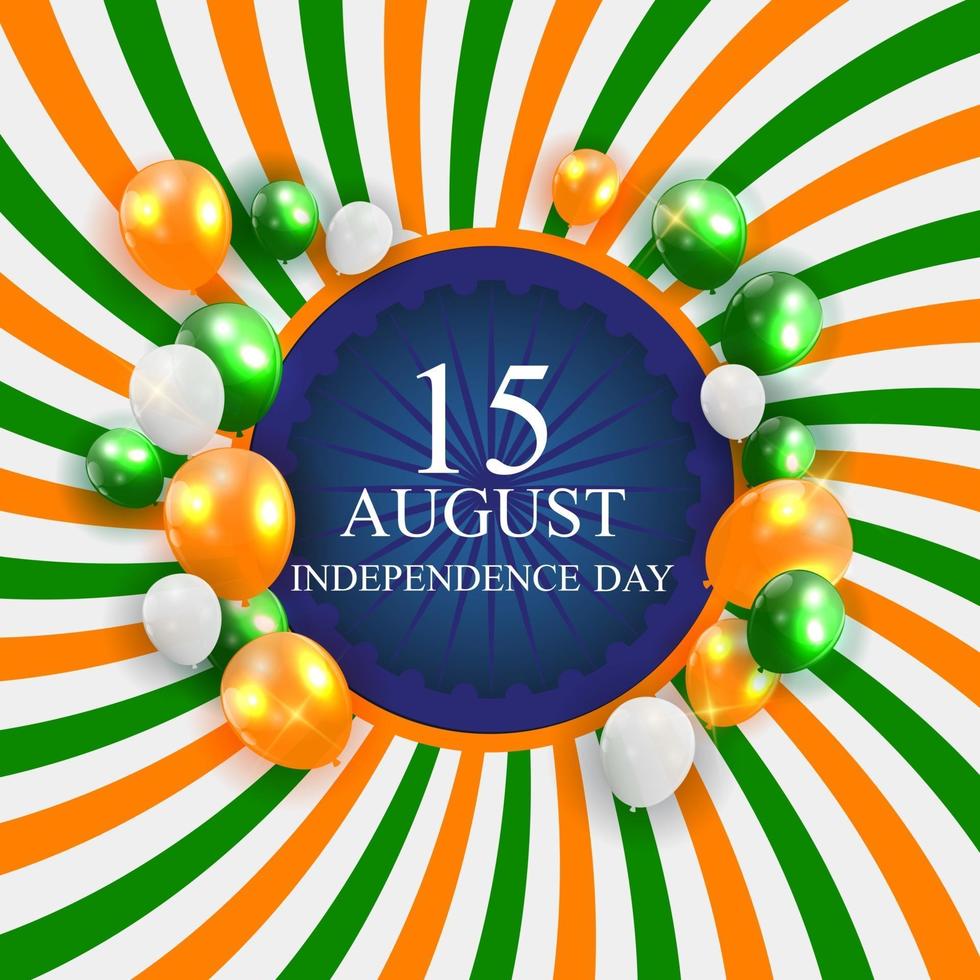 15 agosto india sfondo di celebrazione del giorno dell'indipendenza vettore