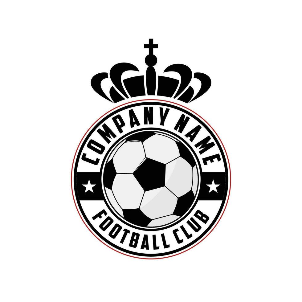 calcio logo o calcio club cartello distintivo su bianca sfondo vettore