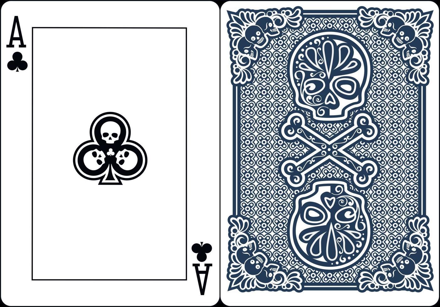 esclusive carte da gioco skeleton poker vettore