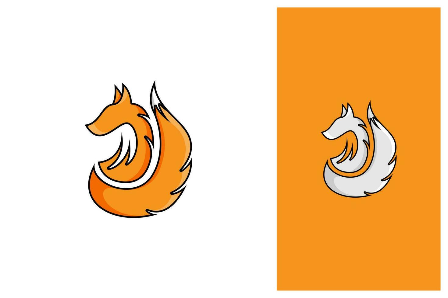 semplice delineato Volpe logo design nel cartone animato stile vettore