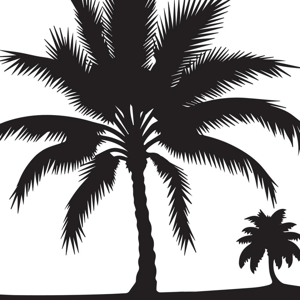Questo è Noce di cocco albero vettore silhouette, palma albero vettore silhouette.