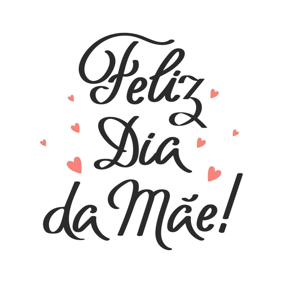 manifesto con felice dia fare Mai scritta. festivo iscrizione nel portoghese. cartolina contento La madre di giorno, congratulazioni, vettore