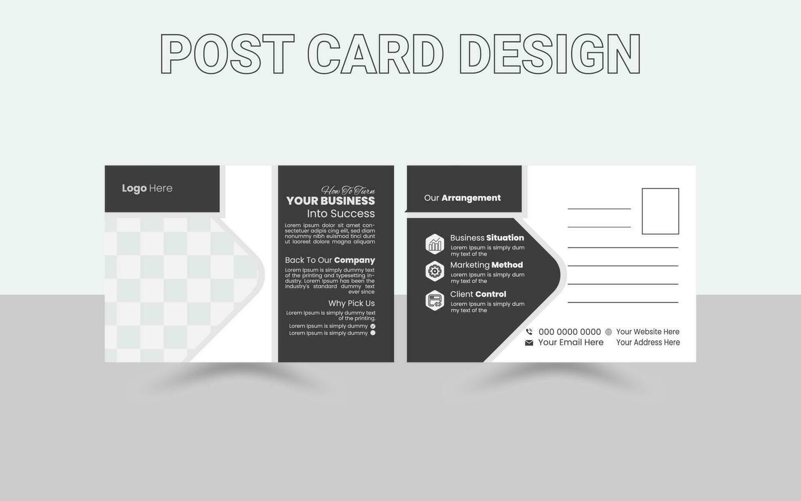 inviare carta disegno, moderno professionale cartolina modello, semplice cartolina disegno, vettore