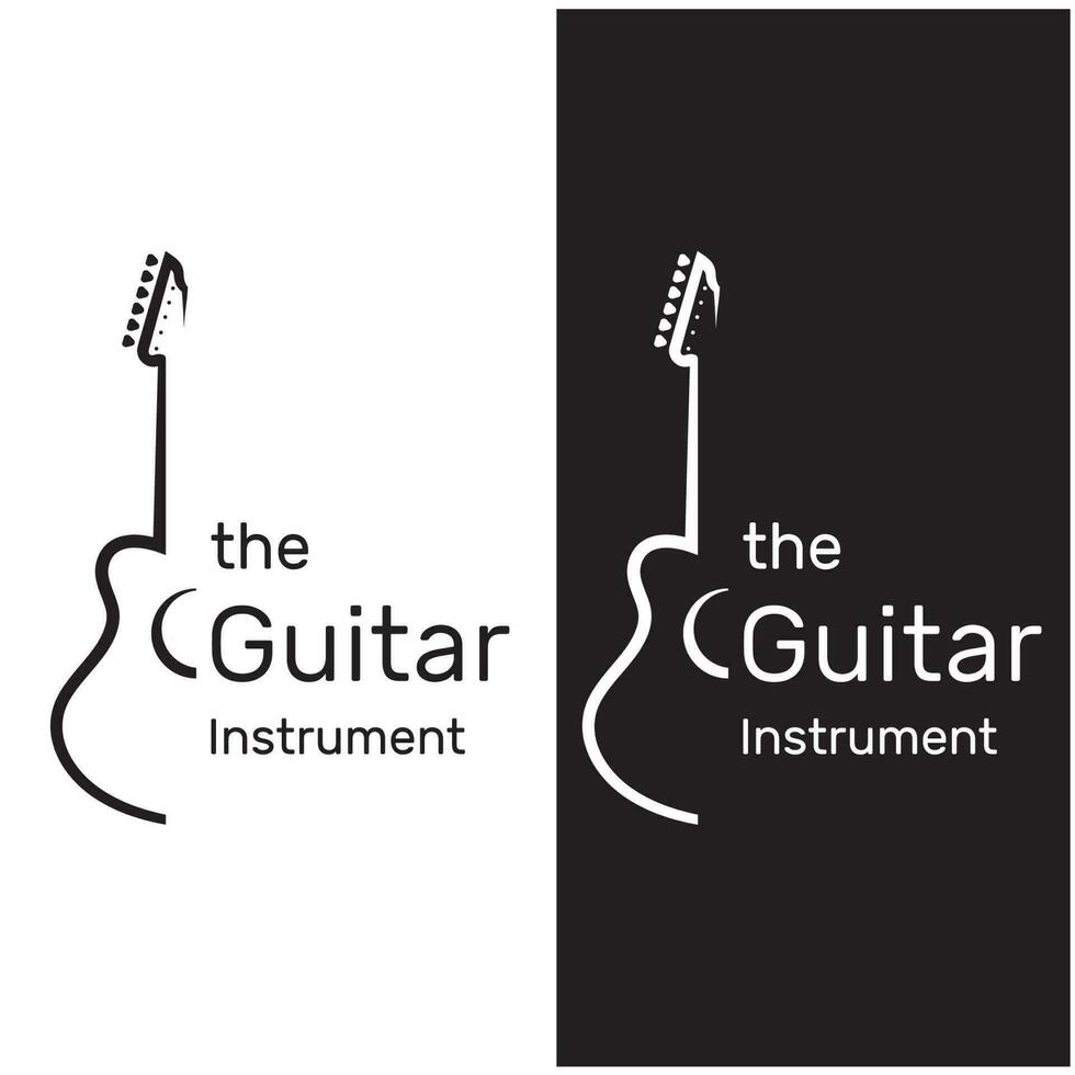 semplice musicale chitarra strumento logo, per chitarra negozio, musica strumento negozio, orchestra, chitarra Lezioni, app, Giochi, musica studio, vettore