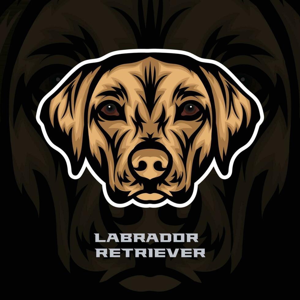 labrador cane da riporto cane viso vettore azione illustrazione, cane portafortuna logo, cane viso logo vettore