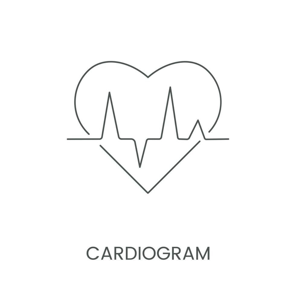 cardiogramma è un' lineare vettore icona con un' cuore.