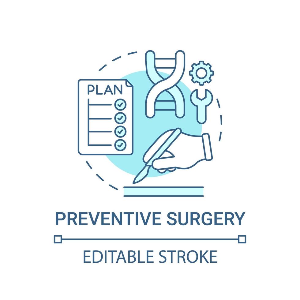 icona blu del concetto di chirurgia preventiva vettore