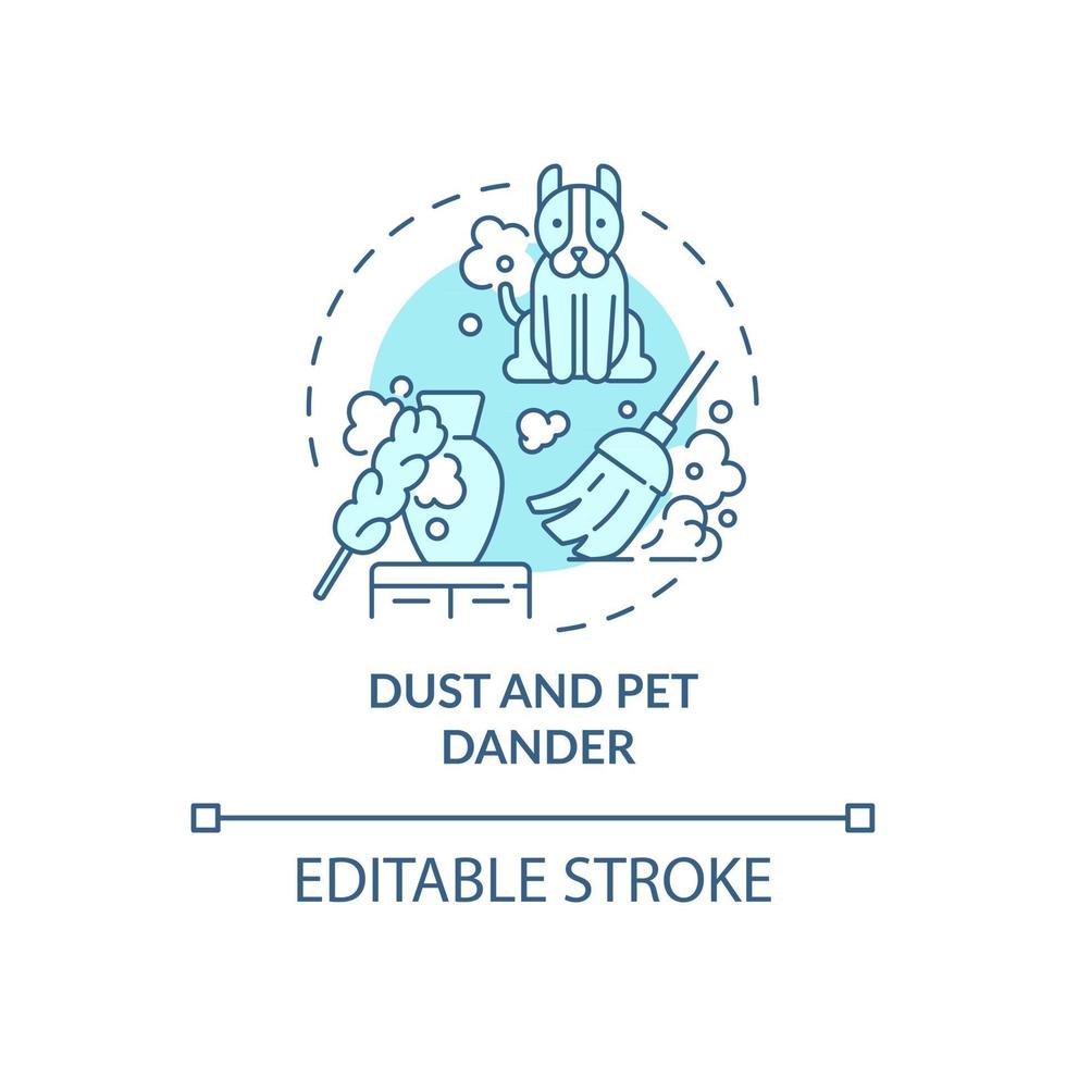 icona del concetto di polvere e peli di animali domestici vettore