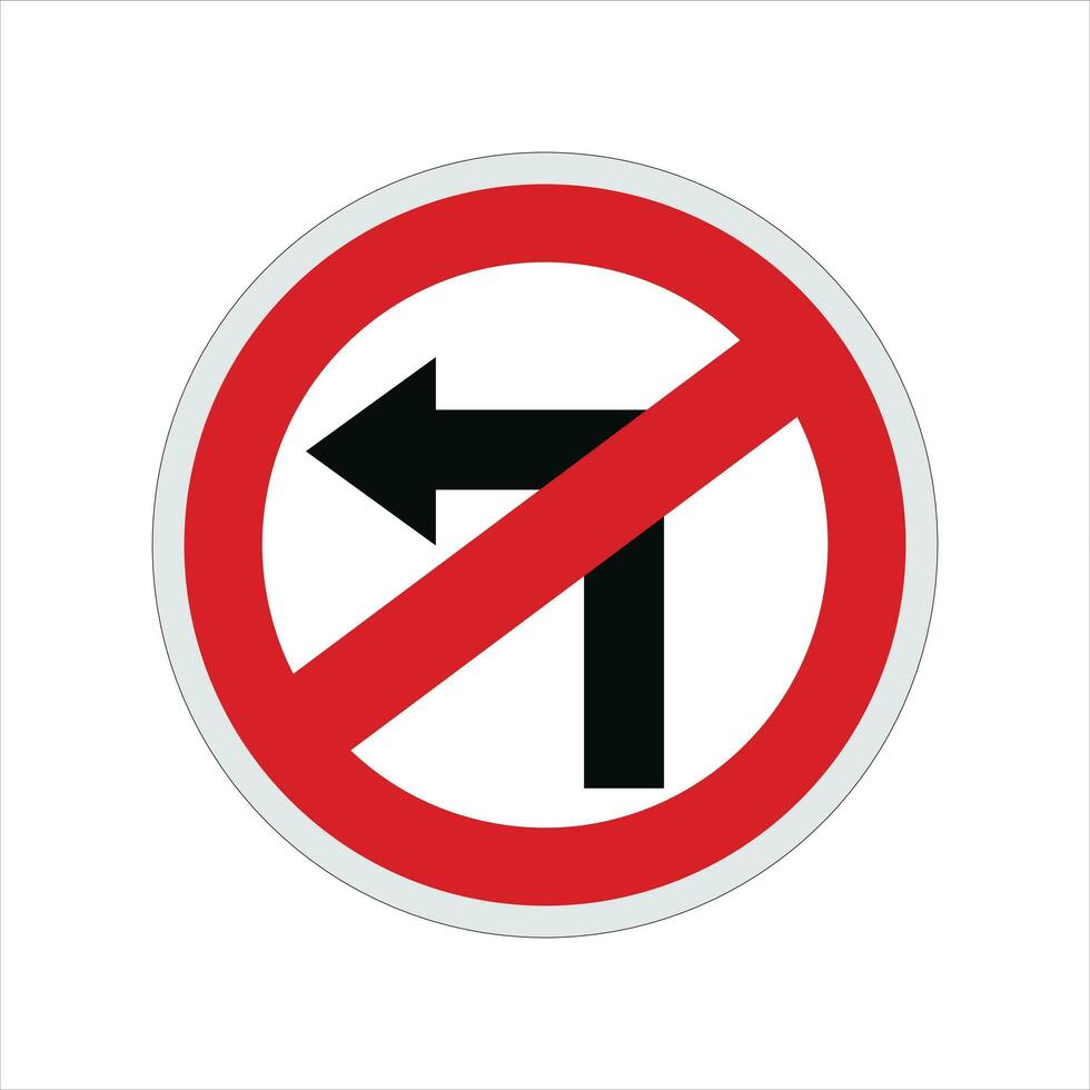 fare non girare sinistra freccia traffico segnale icona vettore