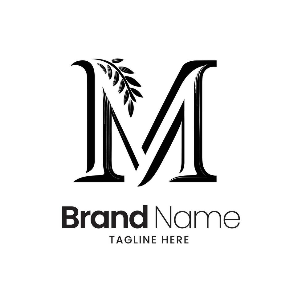 illustrazione di un' lettera m, monogramma logo m, m lettera logo vettore