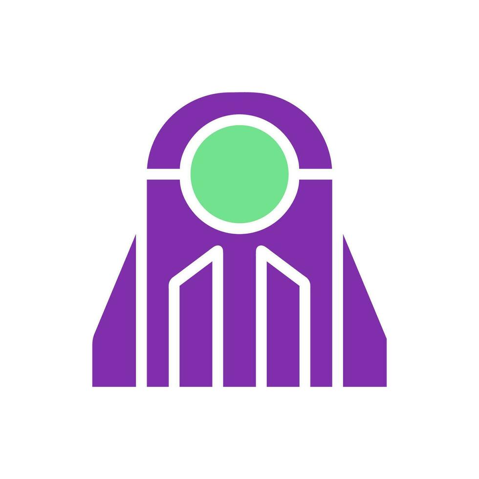 ufo icona solido viola verde colore universo simbolo Perfetto. vettore