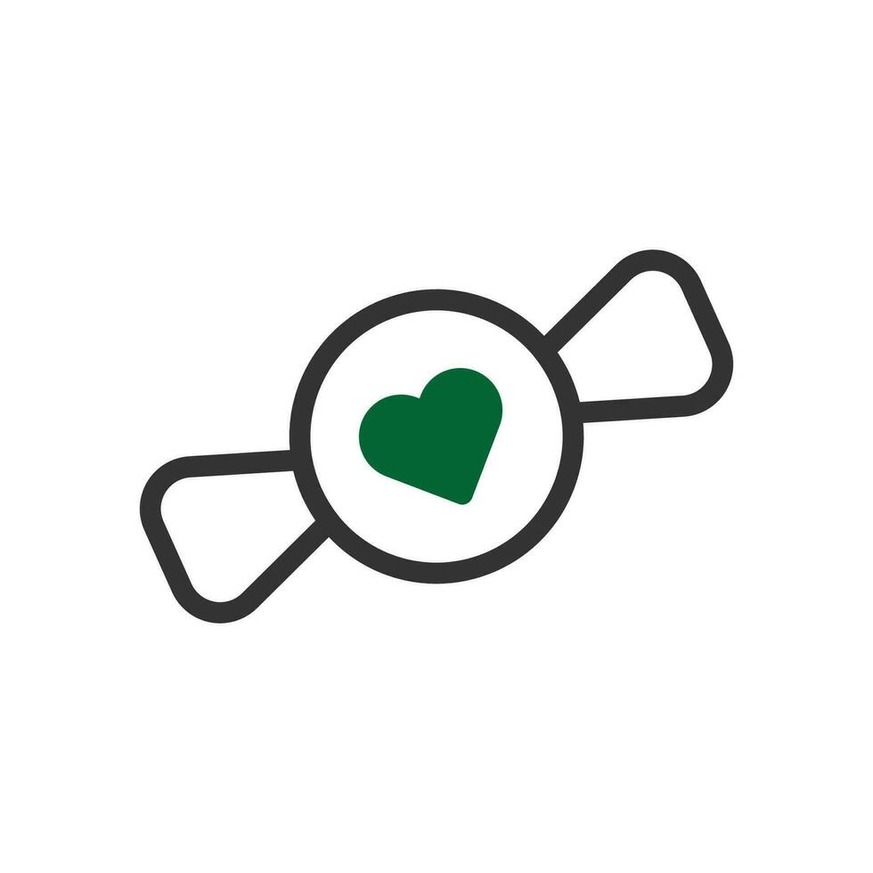 caramella amore icona duotone verde nero stile San Valentino illustrazione simbolo Perfetto. vettore