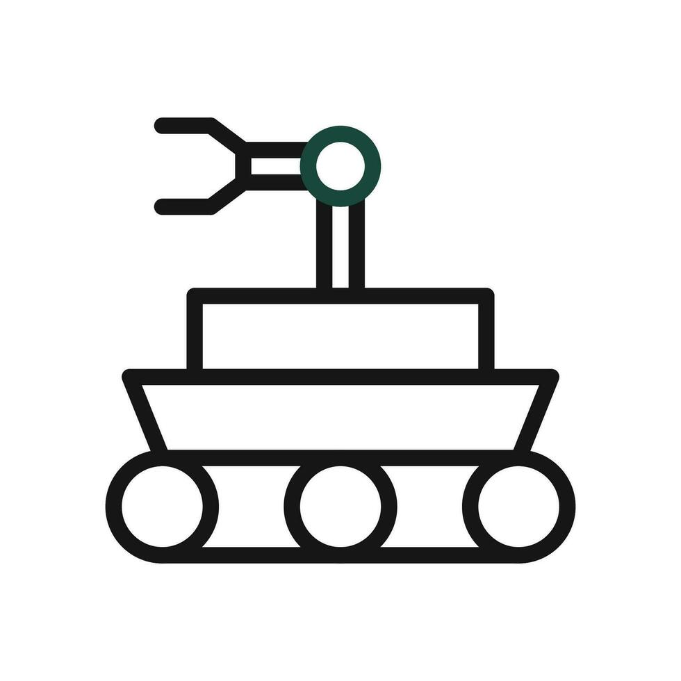 robot icona duocolor verde nero colore universo simbolo Perfetto. vettore