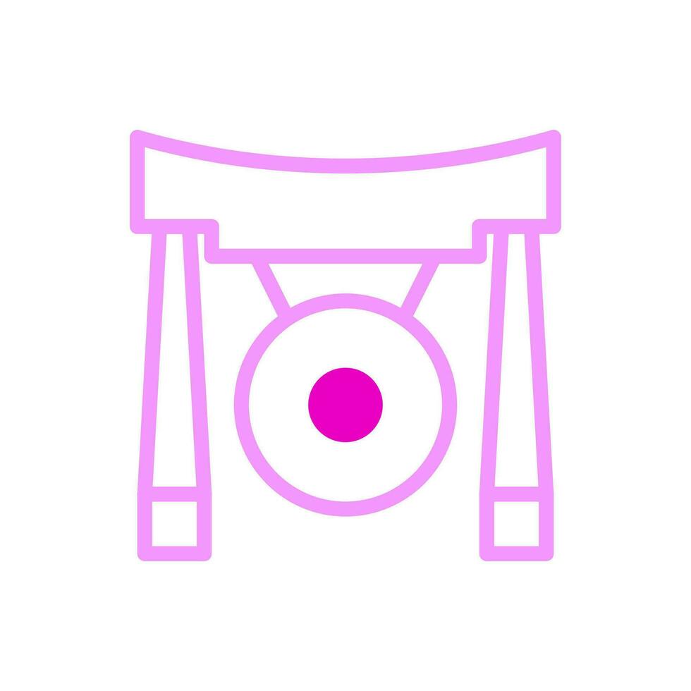 gong icona duetto rosa colore Cinese nuovo anno simbolo Perfetto. vettore