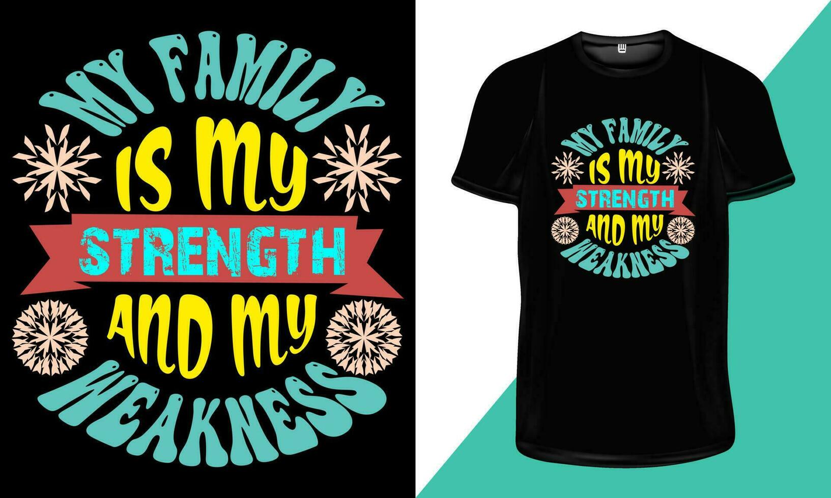 mio famiglia è mio forza, e mio debolezza- maglietta design. motivazionale tipografia maglietta design. ispirazione tipografia citazioni per maglietta design Stampa vettore