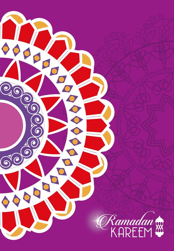 carta di eid mubarak con cornice mandala vettore