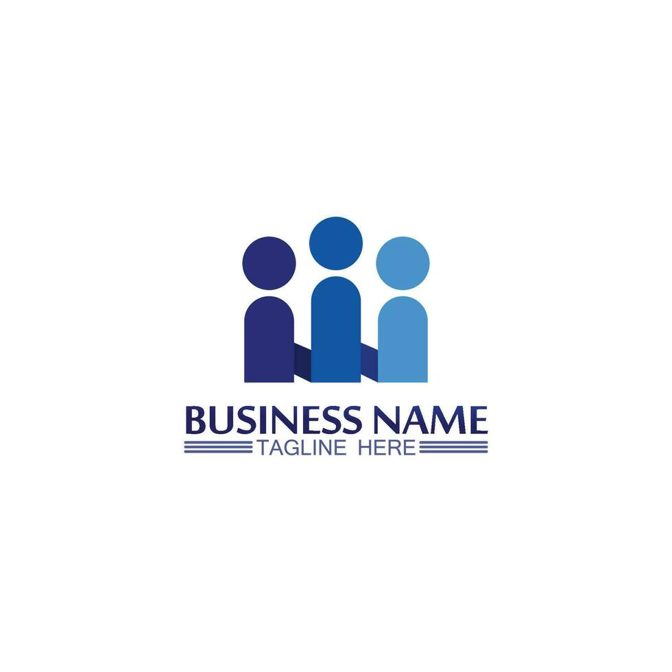 logo della comunità persone lavorano team e business vector logo e design gruppo famiglia