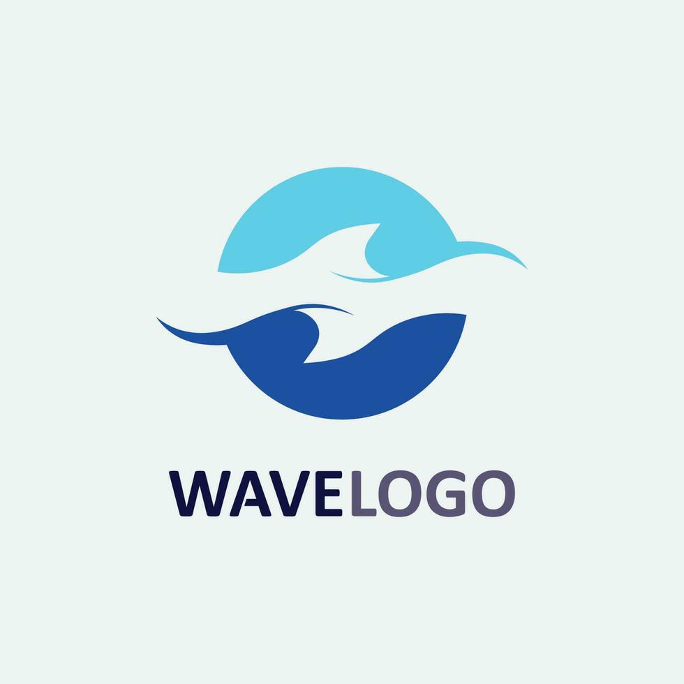 icona dell'onda e goccia d'acqua illustrazione vettoriale logo design business