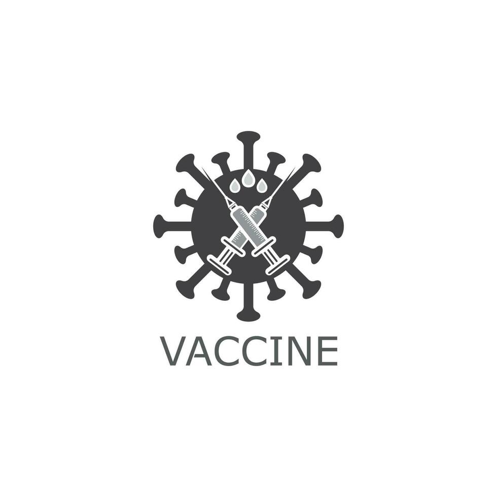 vaccin logo vettore medico vaccinazione antibiotica virus vaccino, design e illustrazione per l'assistenza sanitaria