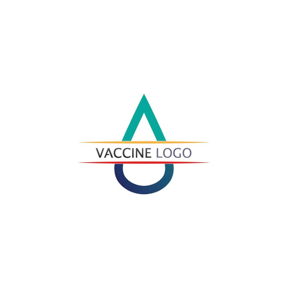 vaccin logo vettore medico vaccinazione antibiotica virus vaccino, design e illustrazione per l'assistenza sanitaria