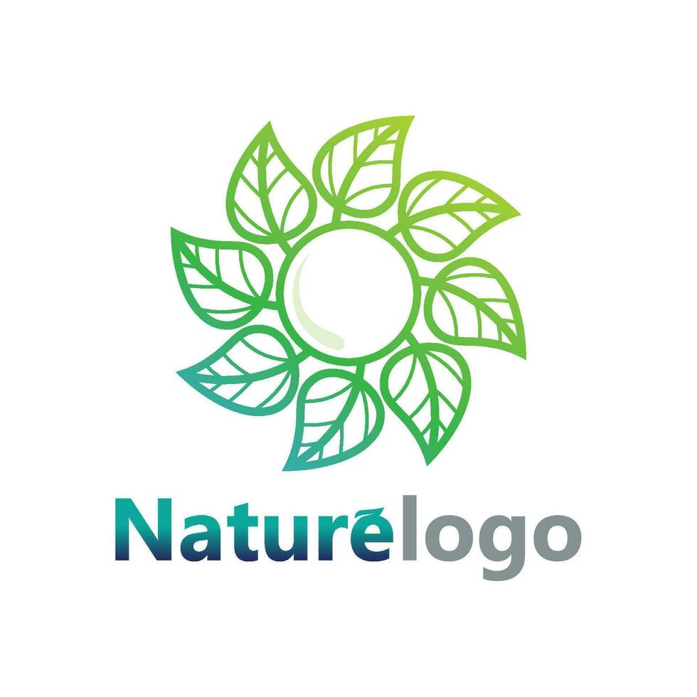 vettore di progettazione del logo della foglia per il modello di simbolo della natura modificabile, icona del vettore dell'elemento della natura dell'ecologia del logo della foglia verde.