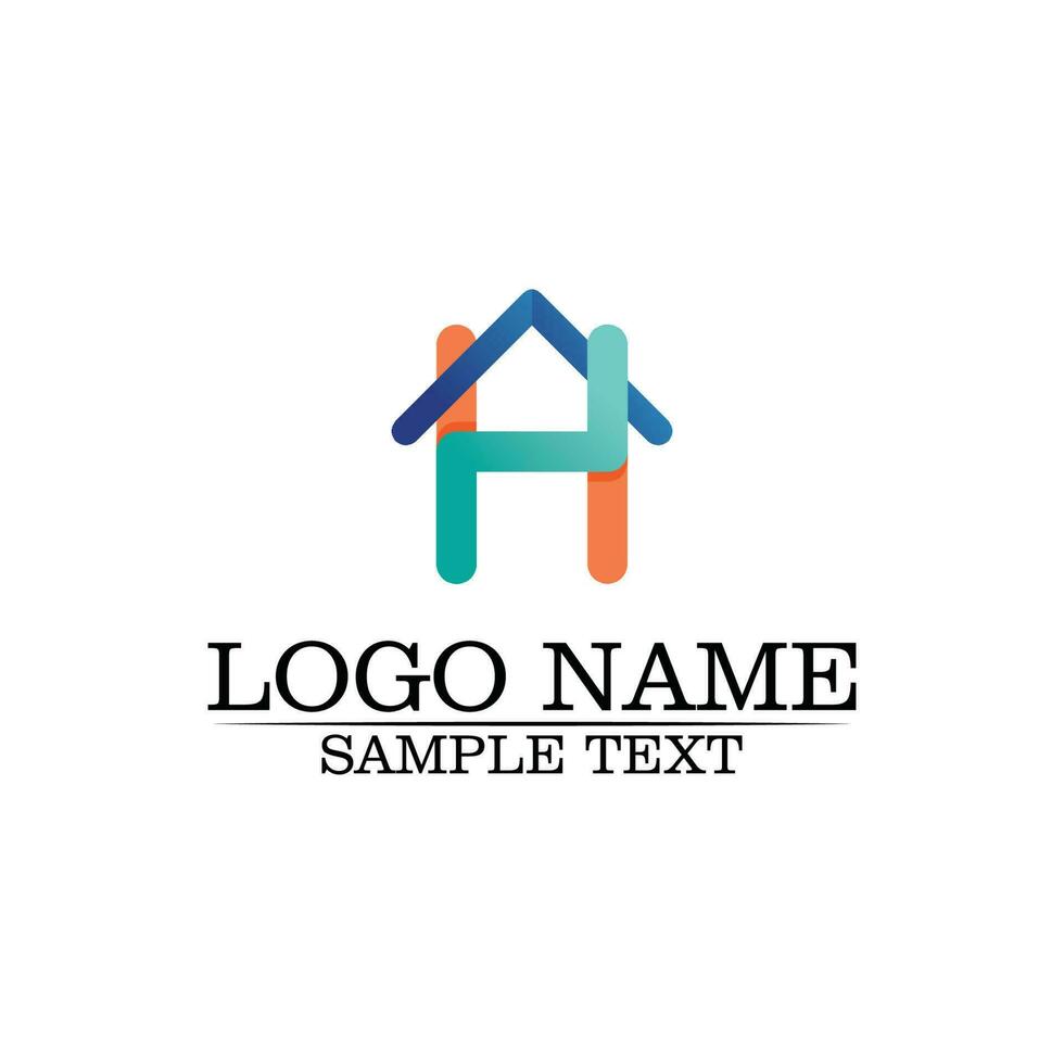 modello di icone del logo di edifici immobiliari e domestici vettore