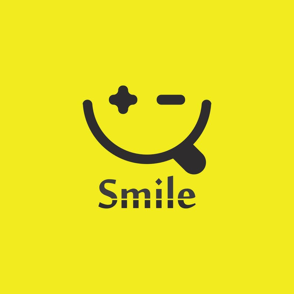 icona sorriso, sorriso, disegno vettoriale logo felice business emoticon, design divertente e vettore emoji felicità