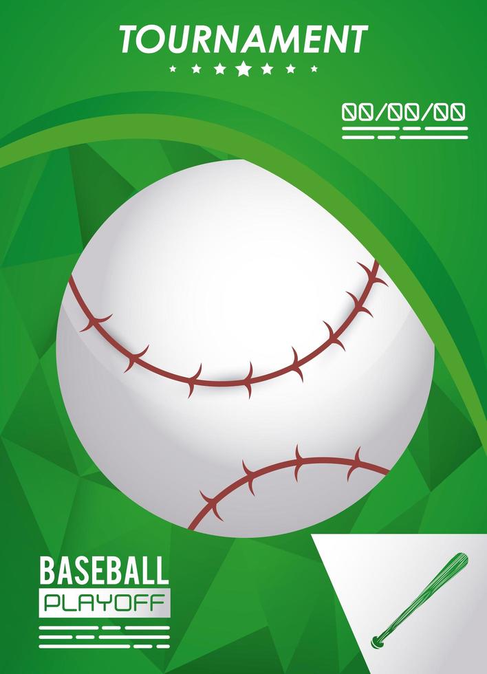 poster di sport da baseball con palla vettore
