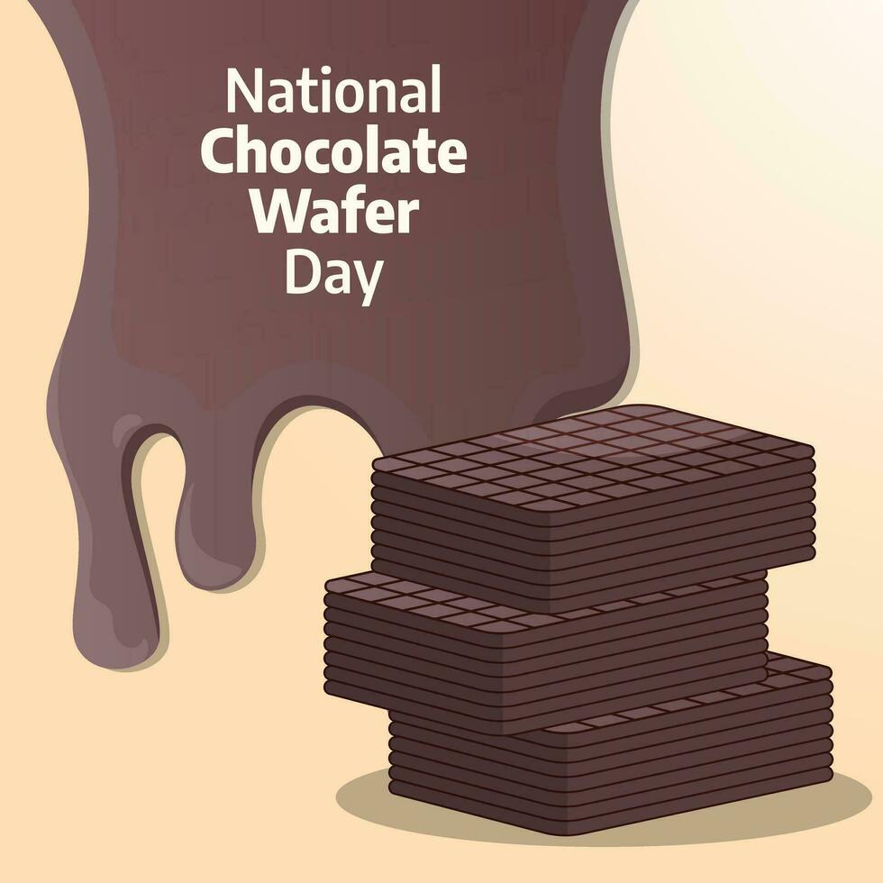 nazionale cioccolato wafer giorno design modello per celebrazione. cioccolato wafer giorno vettore illustrazione. wafer vettore illustrazione.