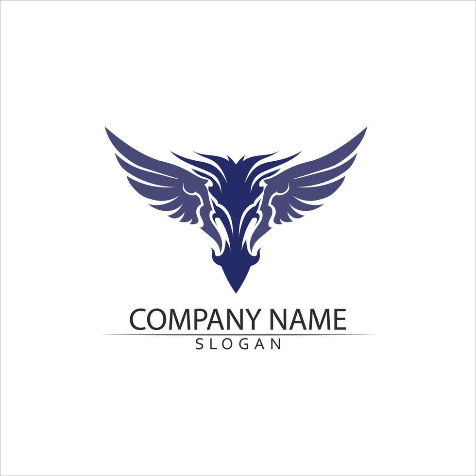 simbolo del logo dell'ala nera per un designer professionista vettore