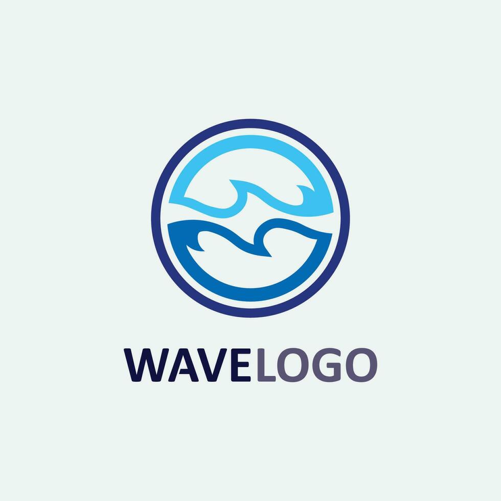 icona dell'onda e goccia d'acqua illustrazione vettoriale logo design business