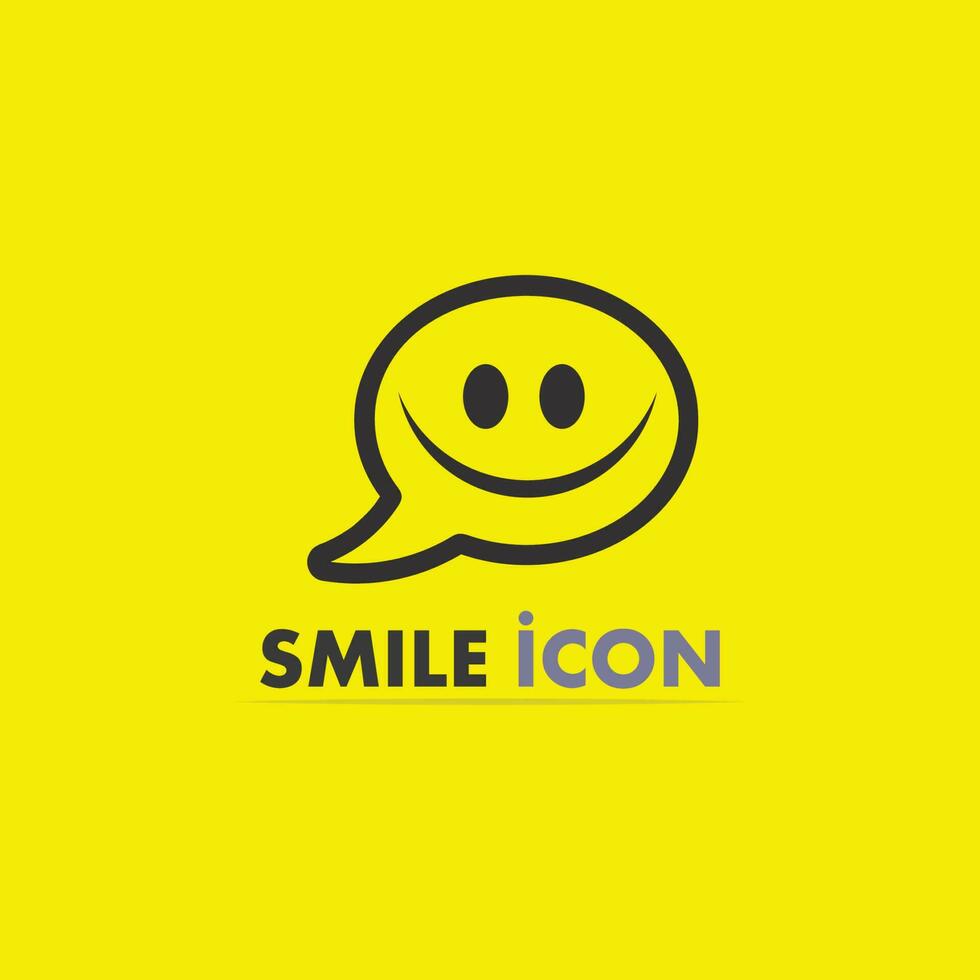 icona sorriso, sorriso, disegno vettoriale logo felice business emoticon, design divertente e vettore emoji felicità