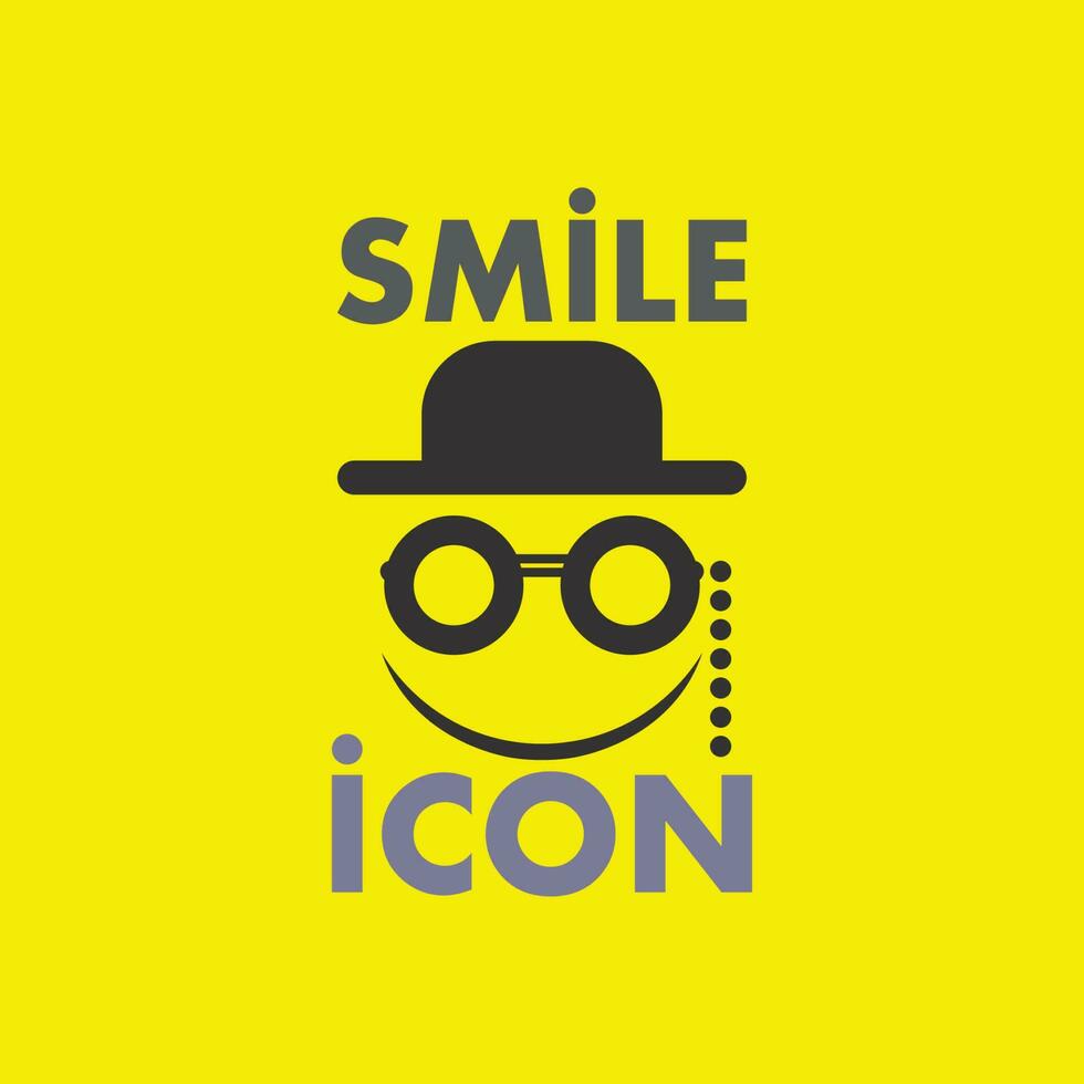 icona sorriso, sorriso, disegno vettoriale logo felice business emoticon, design divertente e vettore emoji felicità