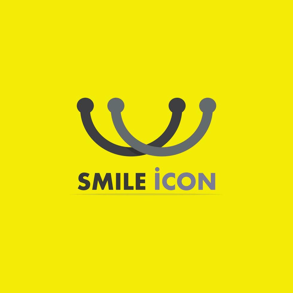 icona sorriso, sorriso, disegno vettoriale logo felice business emoticon, design divertente e vettore emoji felicità