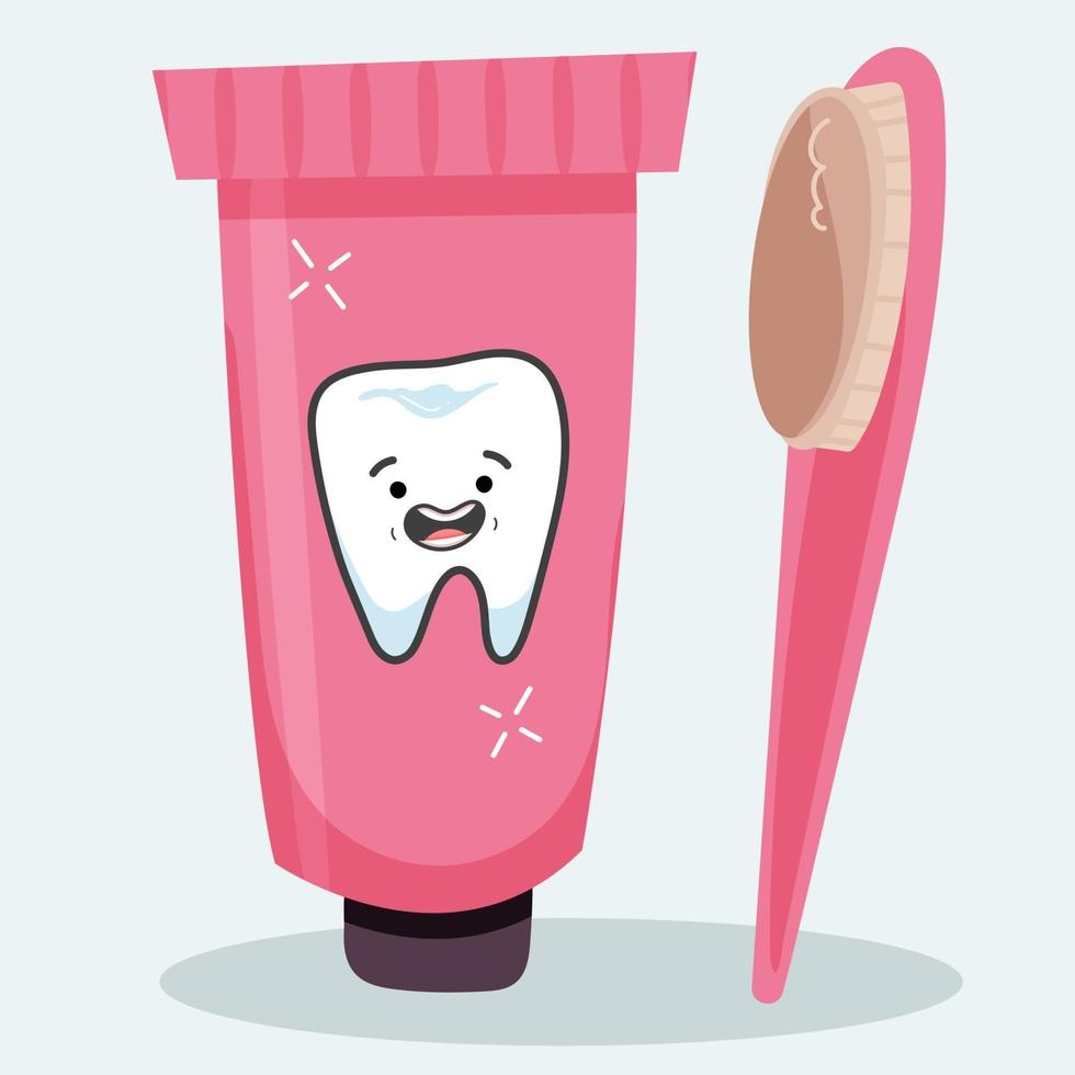 dentifricio e spazzolino da denti igiene orale vettore