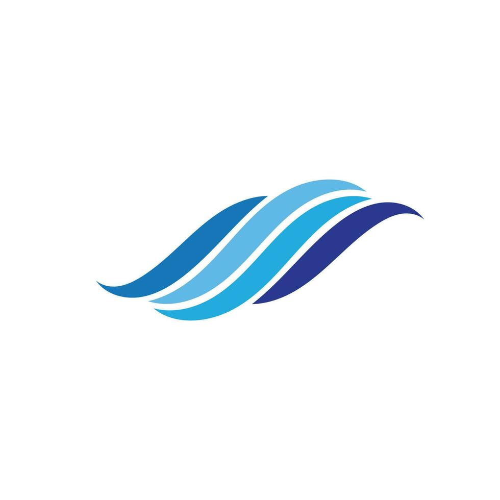 onde spiaggia logo e simboli modello icone app blu vettore