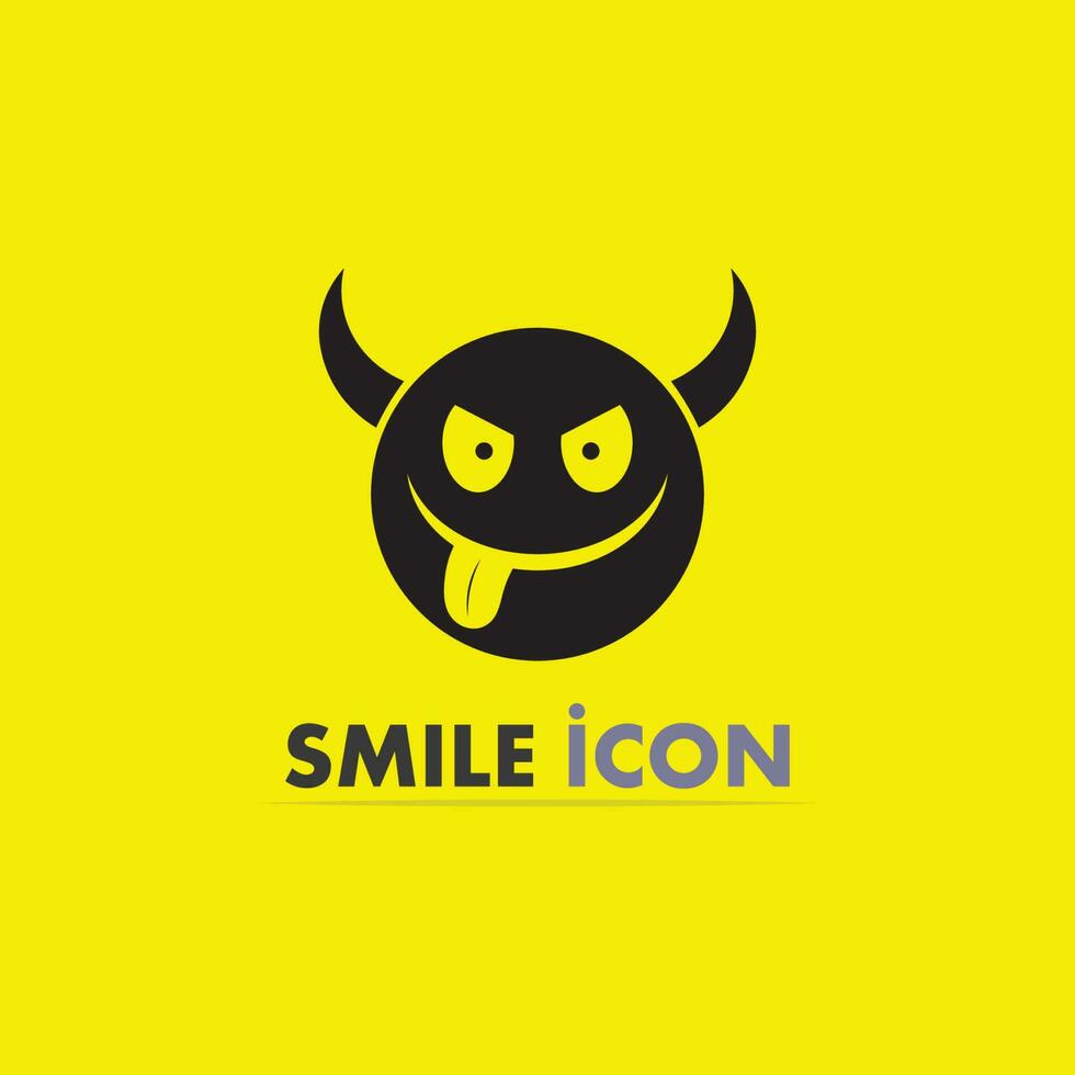 icona sorriso, sorriso, disegno vettoriale logo felice business emoticon, design divertente e vettore emoji felicità