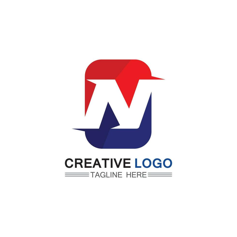 n logo font company logo business e lettera iniziale n design vector and letter for logo