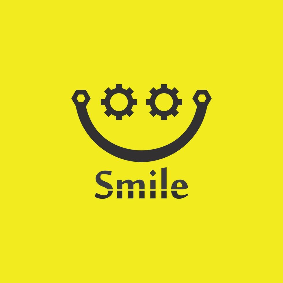 icona sorriso, sorriso, disegno vettoriale logo felice business emoticon, design divertente e vettore emoji felicità