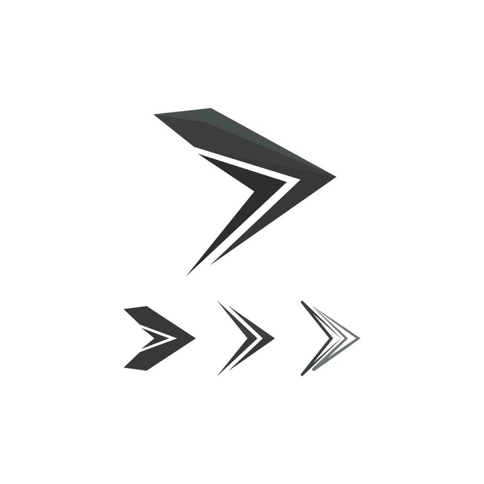freccia logo design vettoriale per musica, media, riproduzione, audio digitale e velocità, finanza, logo modello aziendale