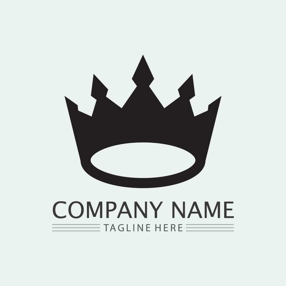 corona logo e Regina, re logo designtemplate vettore illustrazione