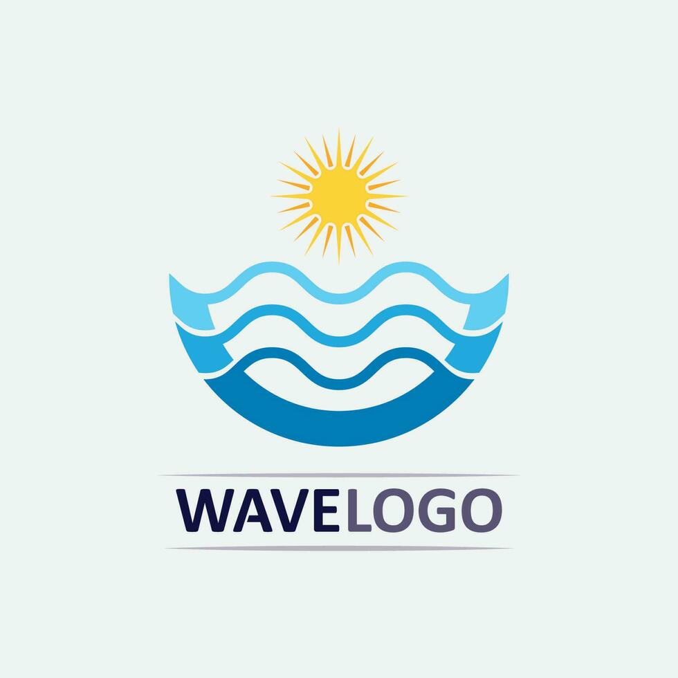icona dell'onda e goccia d'acqua illustrazione vettoriale logo design business