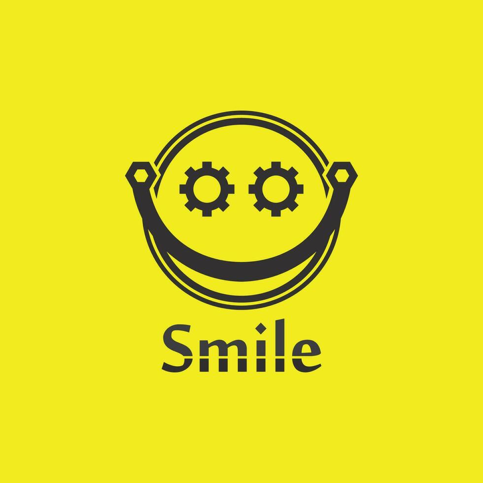 icona sorriso, sorriso, disegno vettoriale logo felice business emoticon, design divertente e vettore emoji felicità